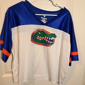Fanatics Blue and White Crop Top with Gator Logo